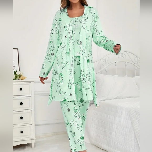 Unknown Other - (NWOT) 3-piece Mint Green Floral Pajama Set